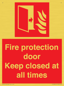 Fire protection door Keep closed at all times